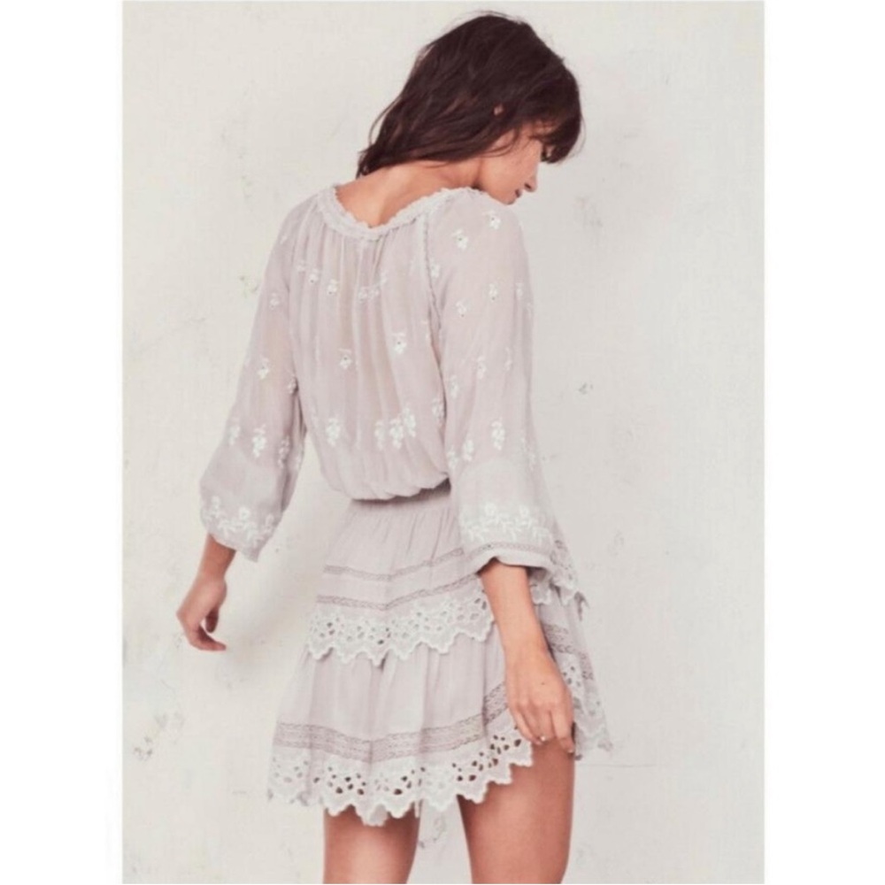 Loveshackfancy Short Embroidered Popover Dress - image 3